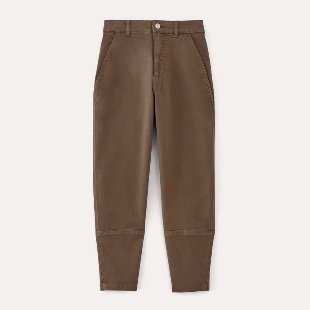 Everlane Brown High-Rise Tapered Pants